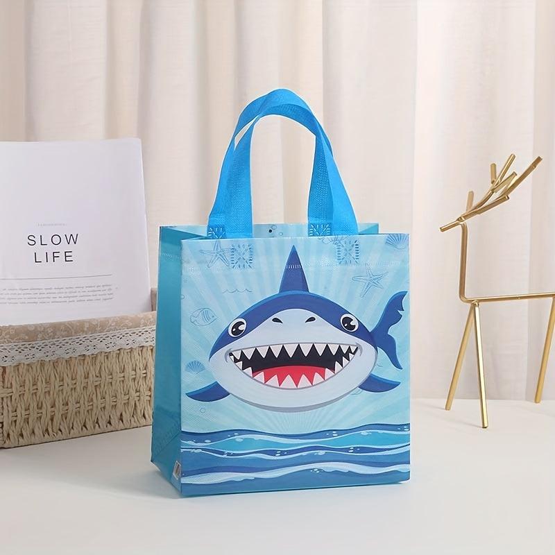 4pcs Reusable Gift Bag Shark Pattern Clear Small Business Supplies Shopping Bag