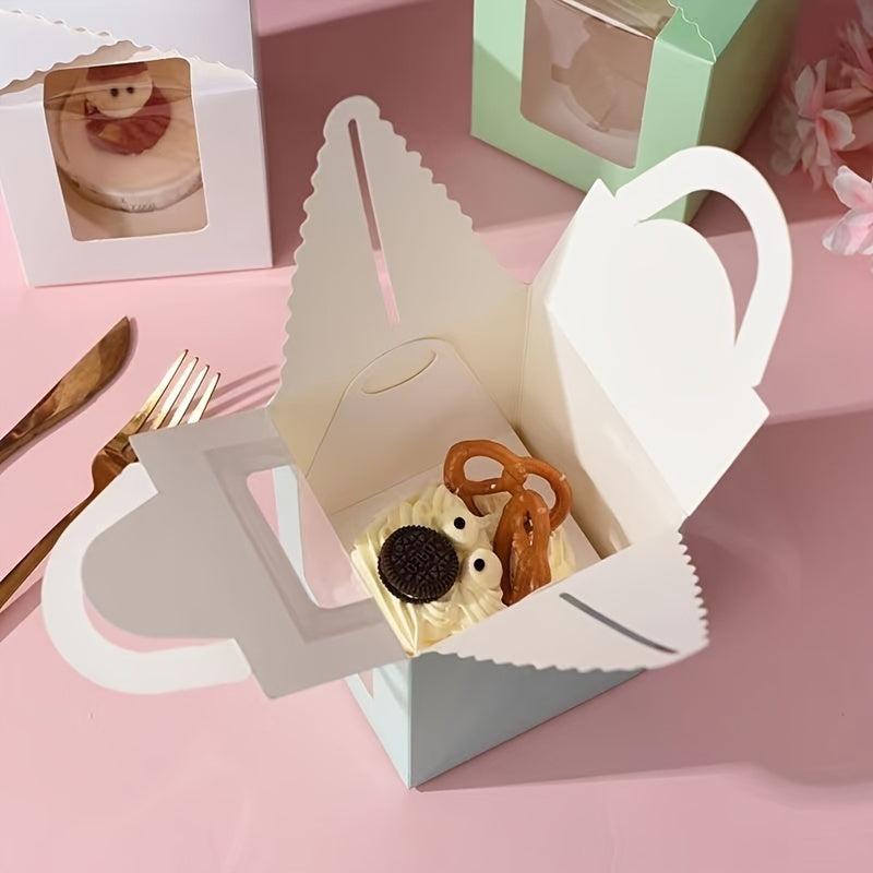 10pcs Macaron Cake Party PVC Window Gift Box Wedding Decorations