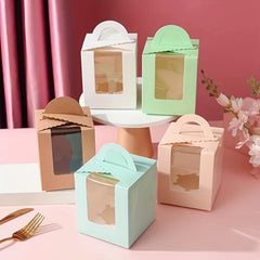 10pcs Macaron Cake Party PVC Window Gift Box Wedding Decorations