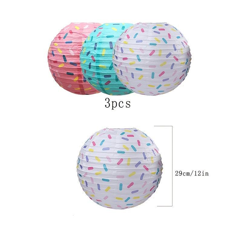 3pcs Donut Paper Lantern Hanging Decoration