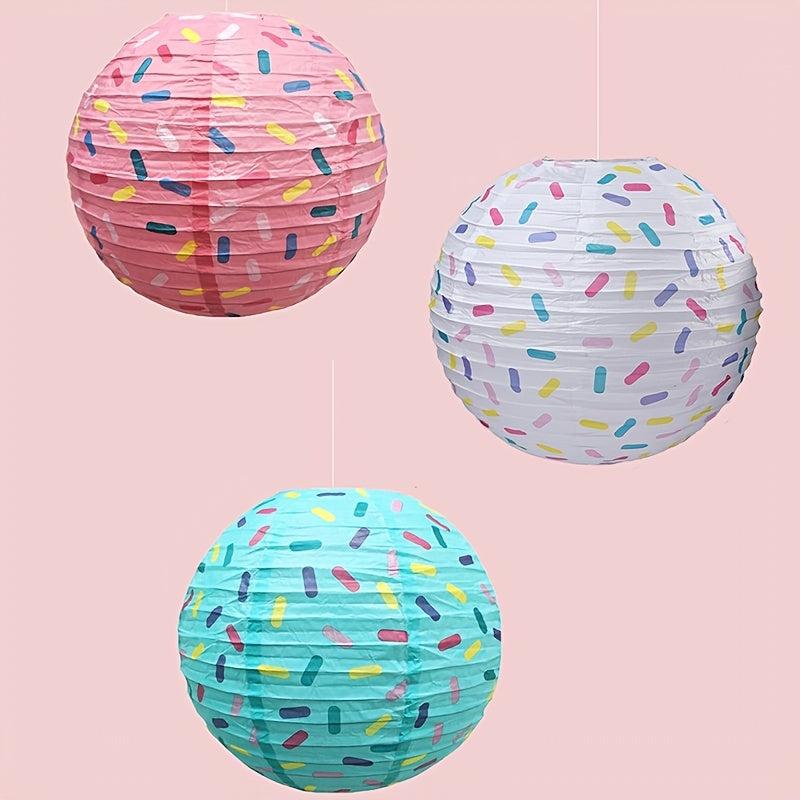 3pcs Donut Paper Lantern Hanging Decoration