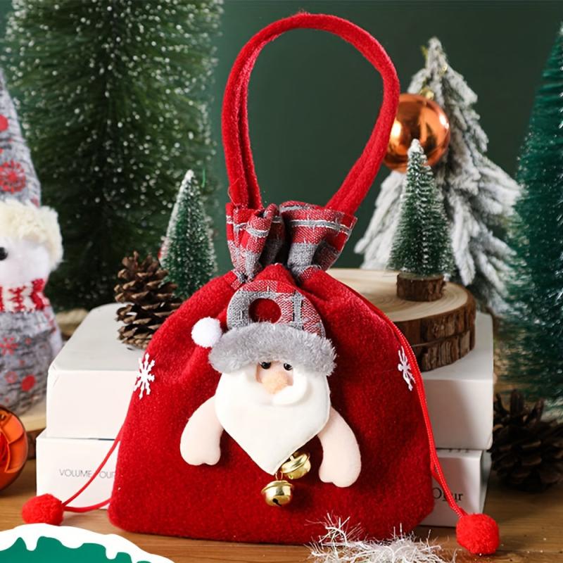 3pcs Reusable Christmas Tote Bags with Handles