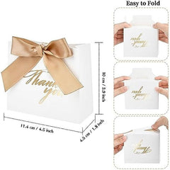 25pcs Small Thank You Gift Bag With Ribbon Bow - Party Favor Bags
