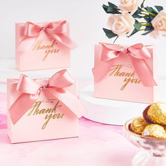 25pcs Small Thank You Gift Bag With Ribbon Bow - Party Favor Bags