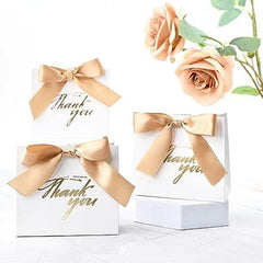 25pcs Small Thank You Gift Bag With Ribbon Bow - Party Favor Bags