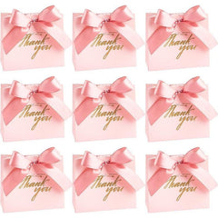 25pcs Small Thank You Gift Bag With Ribbon Bow - Party Favor Bags