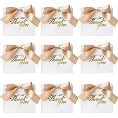 25pcs Small Thank You Gift Bag With Ribbon Bow - Party Favor Bags