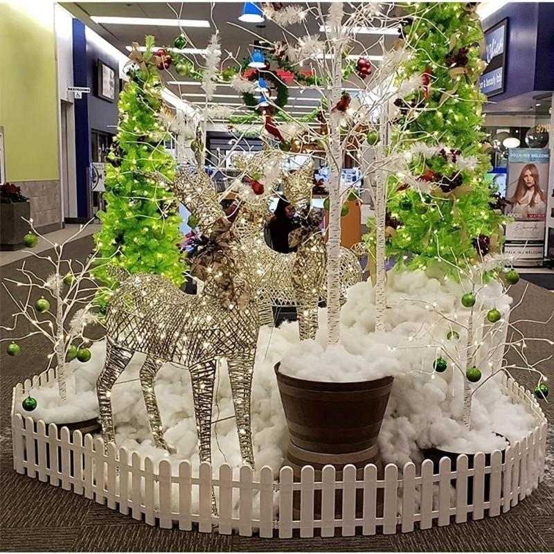 4pcs Christmas Tree Fence Plastic Fence Home Garden Wedding Party Decor