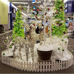 4pcs Christmas Tree Fence Plastic Fence Home Garden Wedding Party Decor