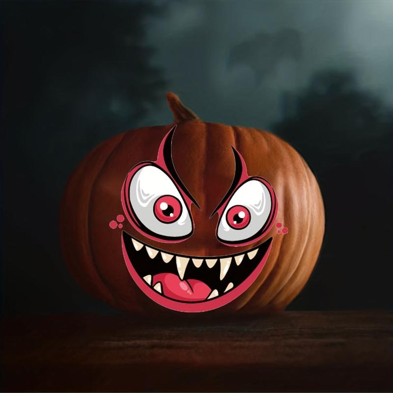 2pcs Halloween DIY Emoticon Stickers Pumpkin Ghost Face