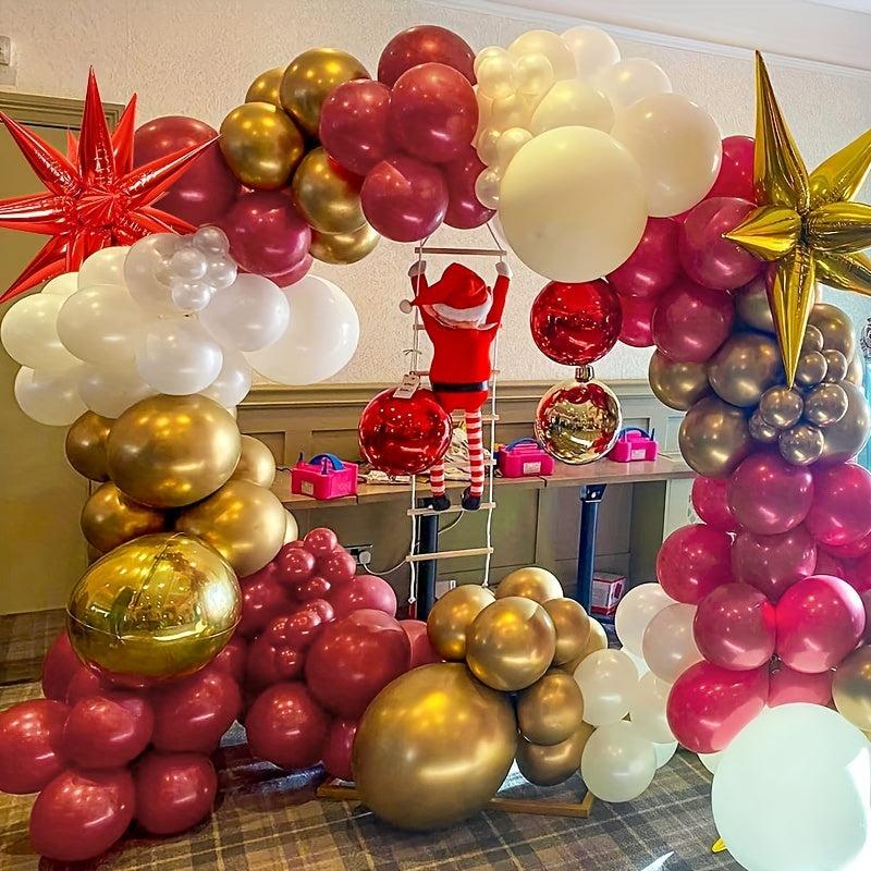 144pcs Red Golden Latex Metal Balloon Explosion Star