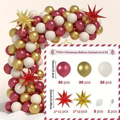 144pcs Red Golden Latex Metal Balloon Explosion Star