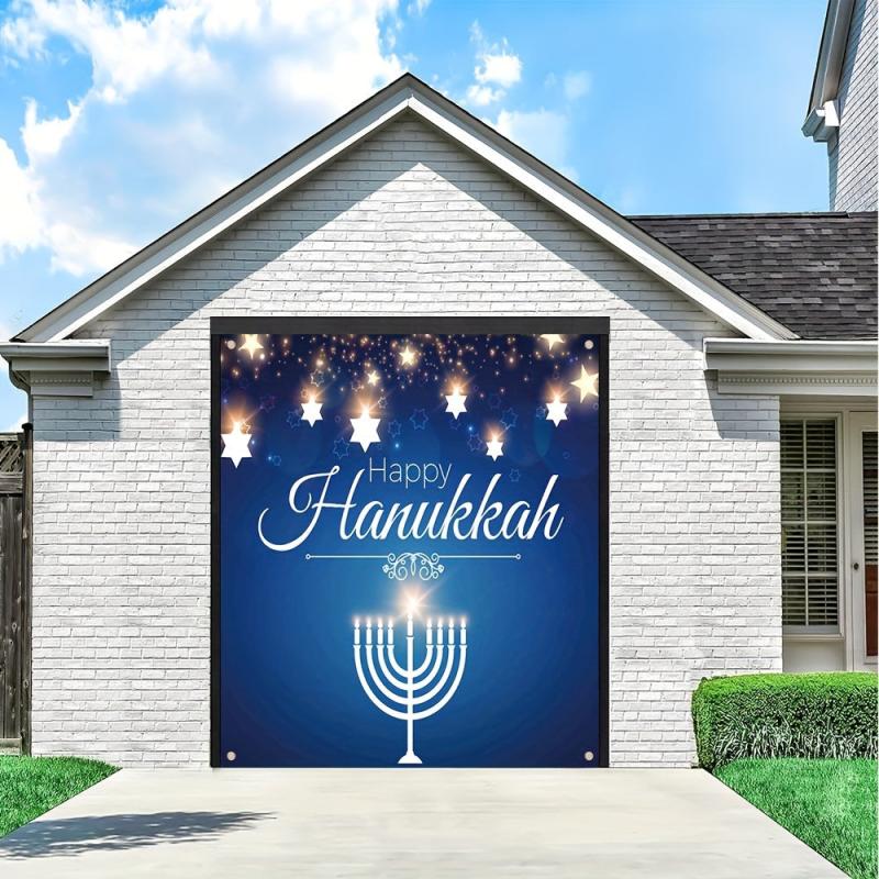 Hanukkah Single Garage Door Banner Decoration