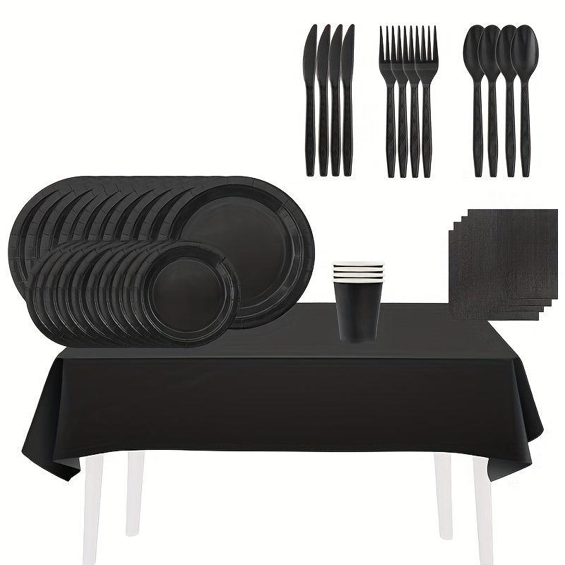 Complete Party Supplies Set Paper Plates Cups Utensils Napkins & Decorations