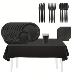 Complete Party Supplies Set Paper Plates Cups Utensils Napkins & Decorations