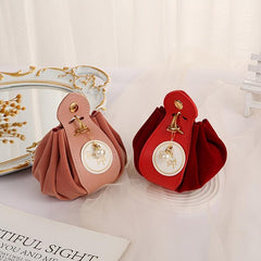 Velvet Gift Bags Round Bottom Drawstring Pouch Pearl Charm Jewelry Organizer