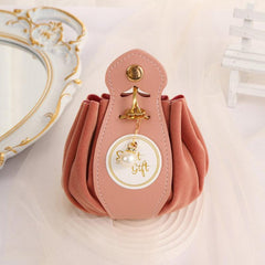 Velvet Gift Bags Round Bottom Drawstring Pouch Pearl Charm Jewelry Organizer