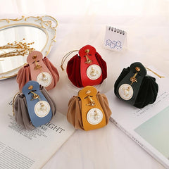 Velvet Gift Bags Round Bottom Drawstring Pouch Pearl Charm Jewelry Organizer