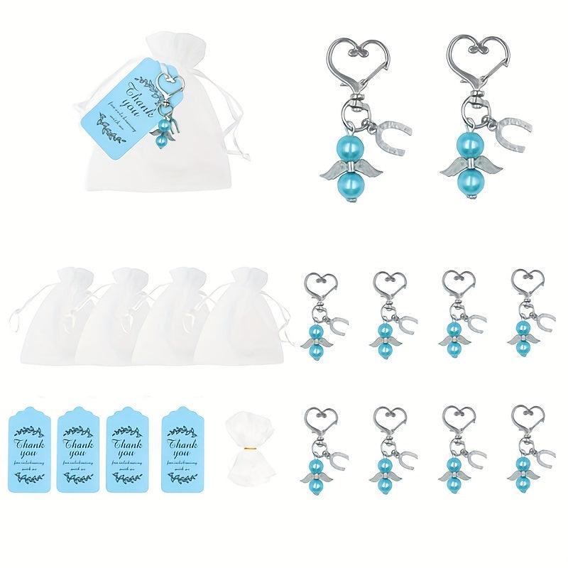 12pcs Baby Angel Keychain Gift Set with Thank You Card
