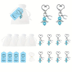 12pcs Baby Angel Keychain Gift Set with Thank You Card