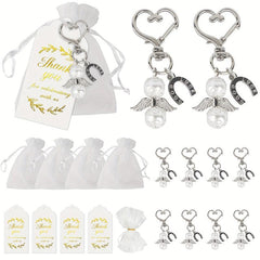 12pcs Baby Angel Keychain Gift Set with Thank You Card