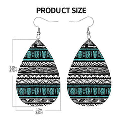 Double Sided Printing PU Leather Drop Earrings Christmas Birthday Earrings