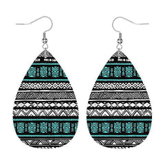 Double Sided Printing PU Leather Drop Earrings Christmas Birthday Earrings
