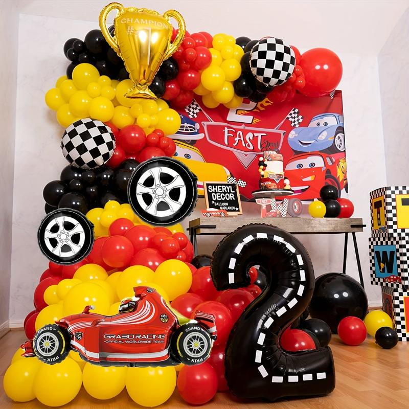 Race Car Balloons Birthday Party Supplies Arch Garland Kit