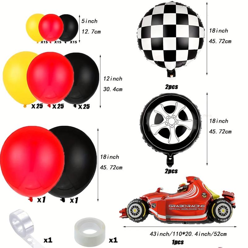 Race Car Balloons Birthday Party Supplies Arch Garland Kit