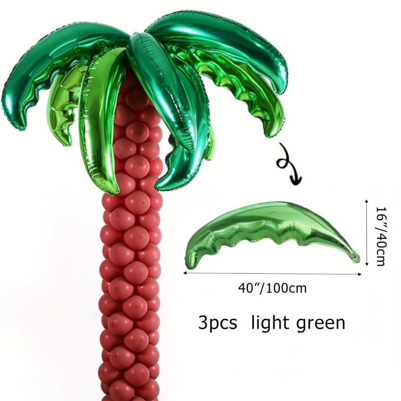 3pcs Coconut Leaf Balloon Summer Party Decoration Hawaiian Style Photo Props