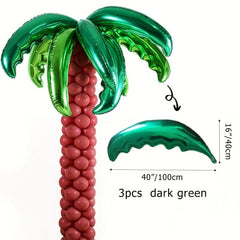 3pcs Coconut Leaf Balloon Summer Party Decoration Hawaiian Style Photo Props