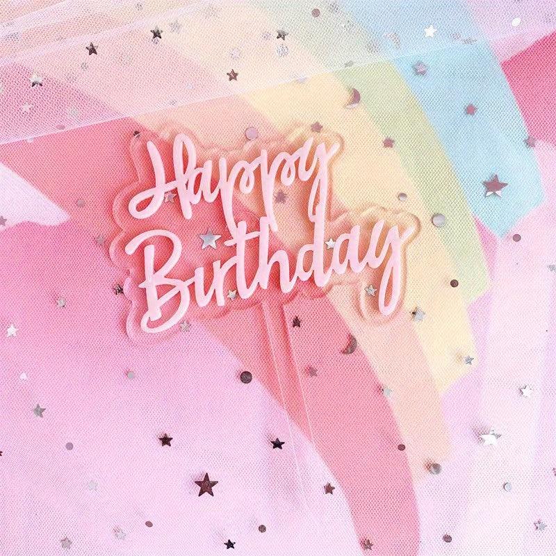 Colorful Double Layer Cake Decoration Topper