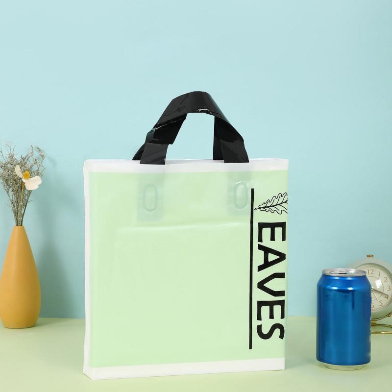 5pcs Printed Pen Painting Leaf Plastic Tote Bag