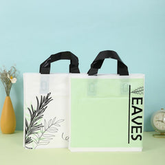 5pcs Printed Pen Painting Leaf Plastic Tote Bag