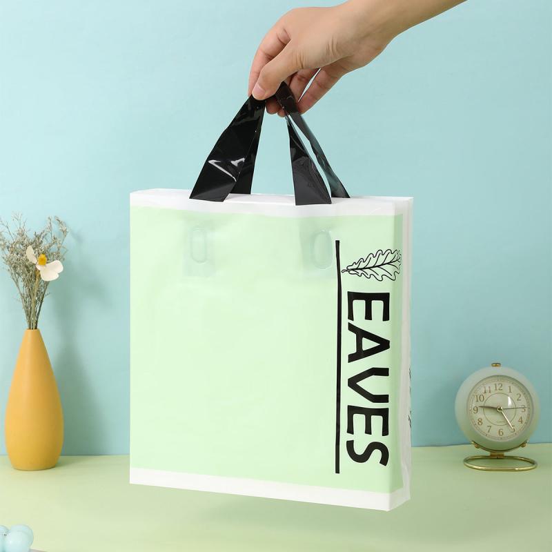 5pcs Printed Pen Painting Leaf Plastic Tote Bag