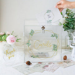 Acrylic Wedding Card Box Clear Gift Card Box Lock Wedding Money Boxes