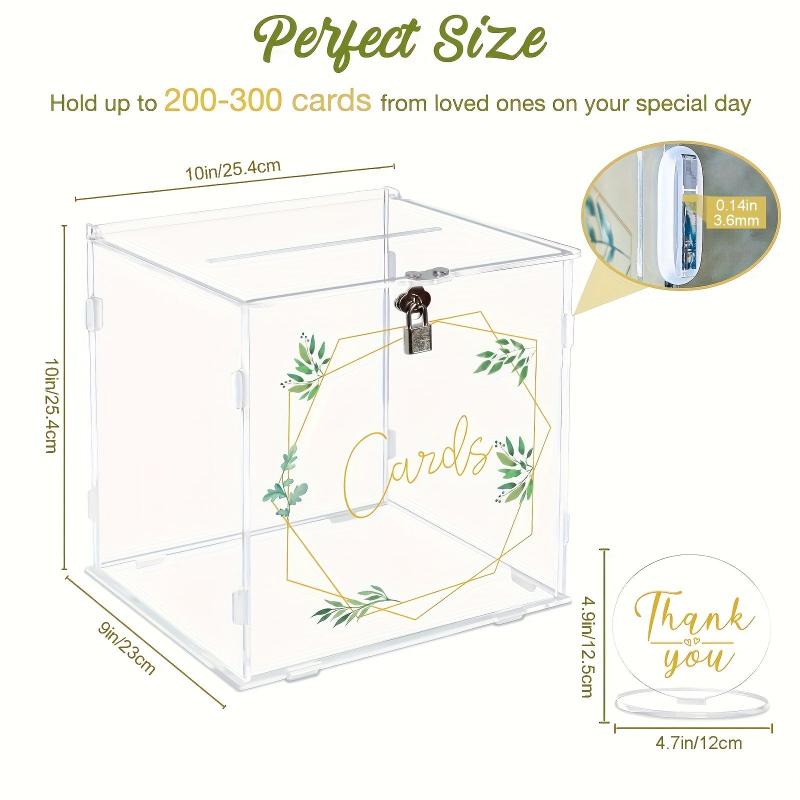 Acrylic Wedding Card Box Clear Gift Card Box Lock Wedding Money Boxes