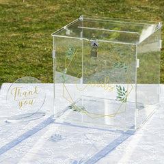 Acrylic Wedding Card Box Clear Gift Card Box Lock Wedding Money Boxes
