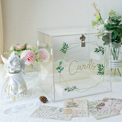 Acrylic Wedding Card Box Clear Gift Card Box Lock Wedding Money Boxes