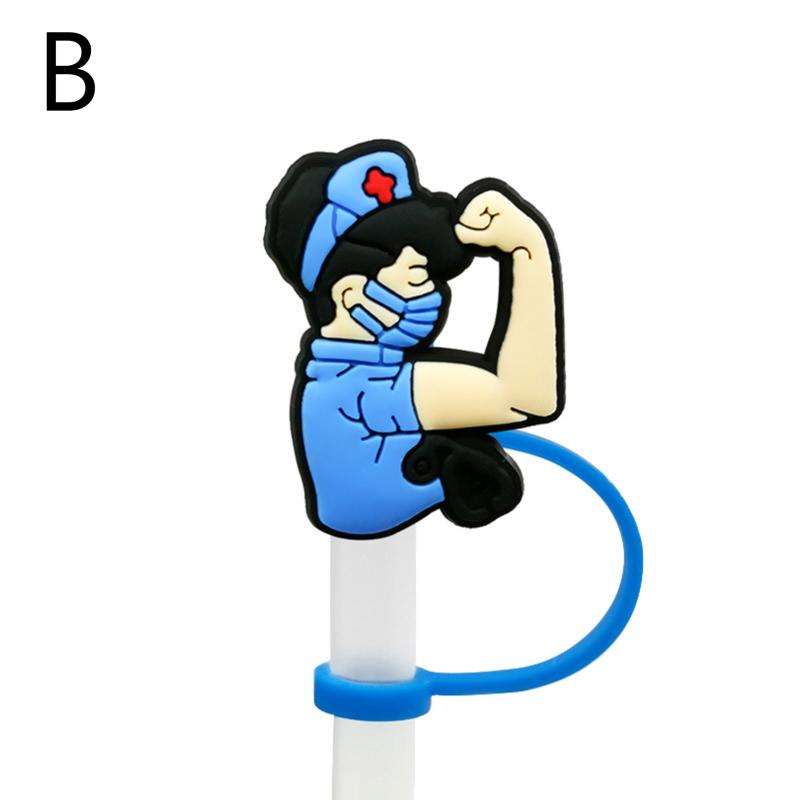 Straw Cap Medical Cartoon Plug Reusable Straw Cap For Holidays Parties