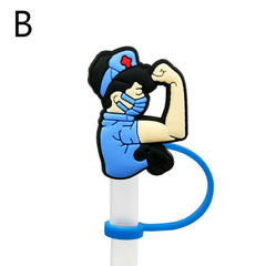 Straw Cap Medical Cartoon Plug Reusable Straw Cap For Holidays Parties