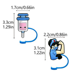 Straw Cap Medical Cartoon Plug Reusable Straw Cap For Holidays Parties
