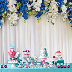 Navy Flower Backdrop for Dessert Tables Photo Booths Weddings and More