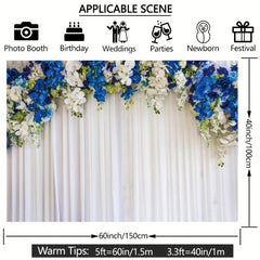 Navy Flower Backdrop for Dessert Tables Photo Booths Weddings and More
