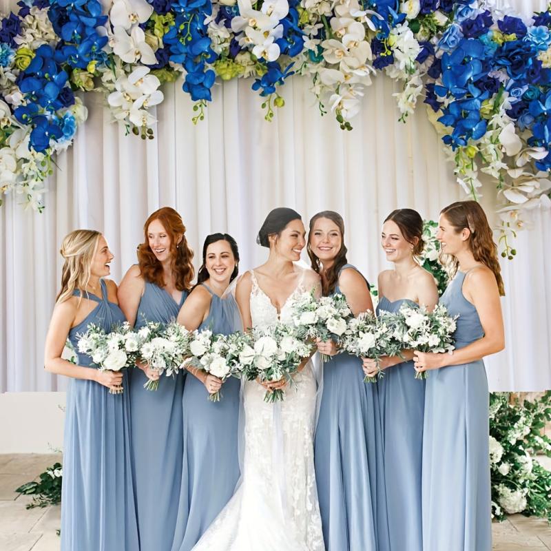 Navy Flower Backdrop for Dessert Tables Photo Booths Weddings and More