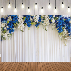 Navy Flower Backdrop for Dessert Tables Photo Booths Weddings and More