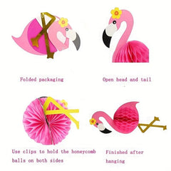 Flamingo Honeycomb Hanging Decorations 55 88 Cm Girls Birthday