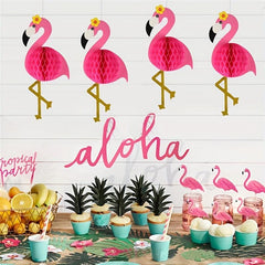 Flamingo Honeycomb Hanging Decorations 55 88 Cm Girls Birthday