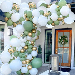 139pcs Olive Green Latex Balloon Arch Wreath Set for Celebrations