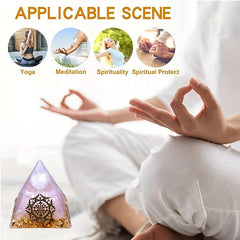Amethyst Orgone Pyramid Energy Healing Chakra Reiki Meditation